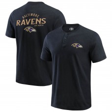 Футболка Baltimore Ravens Darius Rucker Collection by Washed Henley - Black