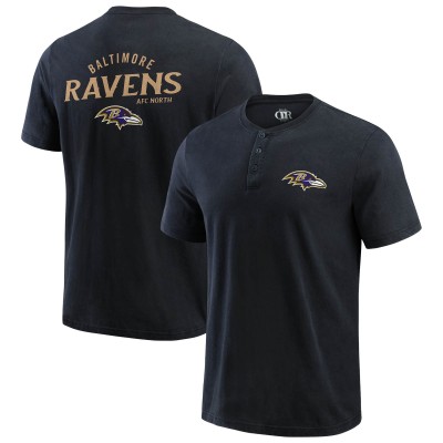 Футболка Baltimore Ravens Darius Rucker Collection by Washed Henley - Black