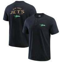 New York Jets Darius Rucker Collection by Fanatics Black Washed Henley T-Shirt