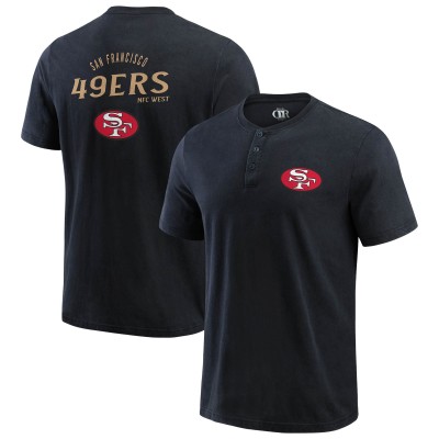 Футболка San Francisco 49ers Darius Rucker Collection by Washed Henley - Black