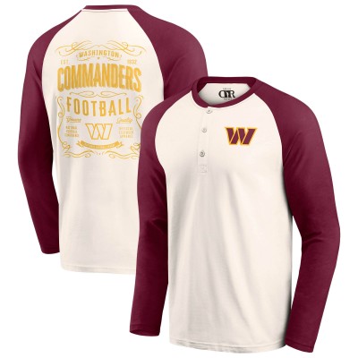 Футболка Washington Commanders Darius Rucker Collection by Raglan Henley - Cream/Burgundy