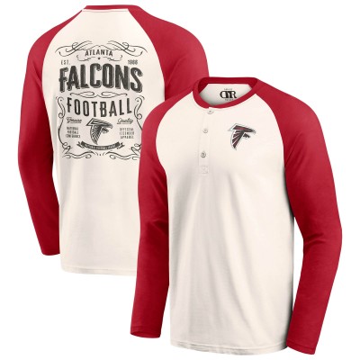 Футболка Atlanta Falcons Darius Rucker Collection by Fanatics Cream/Red Raglan Henley