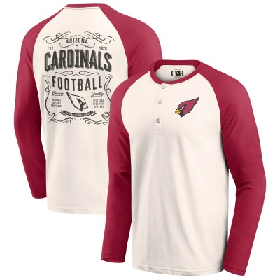 Arizona Cardinals Darius Rucker Collection by Fanatics Cream/Cardinal Raglan Henley T-Shirt