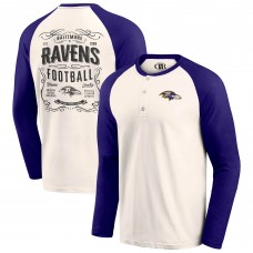 Футболка Baltimore Ravens Darius Rucker Collection by Raglan Henley - Cream/Purple
