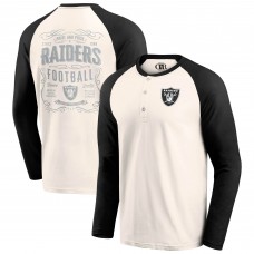 Las Vegas Raiders Darius Rucker Collection by Fanatics Cream/Black Raglan Henley T-Shirt