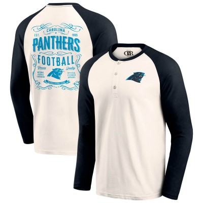 Футболка Carolina Panthers Darius Rucker Collection by Fanatics Cream/Black Raglan Henley