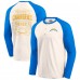 Los Angeles Chargers Darius Rucker Collection by Fanatics Cream/Powder Blue Raglan Henley T-Shirt