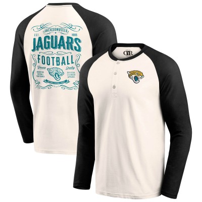Jacksonville Jaguars Darius Rucker Collection by Fanatics Cream/Black Raglan Henley T-Shirt
