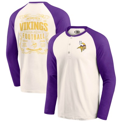 Футболка Minnesota Vikings Darius Rucker Collection by Raglan Henley - Cream/Purple