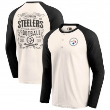 Pittsburgh Steelers Darius Rucker Collection by Fanatics Cream/Black Raglan Henley T-Shirt