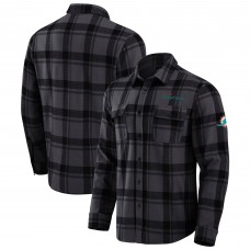 Рубашка с коротким рукавом Miami Dolphins Darius Rucker Collection by Fanatics Black Relaxed Tri-Blend Plaid