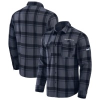 Seattle Seahawks Darius Rucker Collection by Fanatics College Navy Relaxed Tri-Blend Plaid Button-Up Shirt