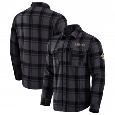 Рубашка с коротким рукавом New Orleans Saints Darius Rucker Collection by Fanatics Black Relaxed Tri-Blend Plaid