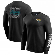 Jacksonville Jaguars Darius Rucker Collection by Fanatics Black Washed Waffle-Knit Long Sleeve T-Shirt
