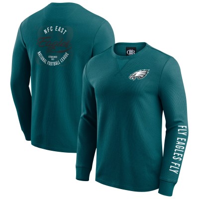 Футболка с длинным рукавом Philadelphia Eagles Darius Rucker Collection by Washed Waffle-Knit - Kelly Green