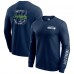 Seattle Seahawks Darius Rucker Collection by Fanatics College Navy Washed Waffle-Knit Long Sleeve T-Shirt