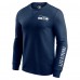 Seattle Seahawks Darius Rucker Collection by Fanatics College Navy Washed Waffle-Knit Long Sleeve T-Shirt