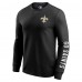 Футболка с длинным рукавом New Orleans Saints Darius Rucker Collection by Fanatics Black Washed Waffle-Knit
