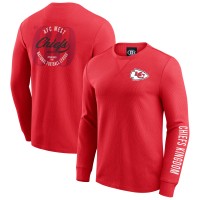 Kansas City Chiefs Darius Rucker Collection by Fanatics Red Washed Waffle-Knit Long Sleeve T-Shirt