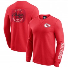 Kansas City Chiefs Darius Rucker Collection by Fanatics Red Washed Waffle-Knit Long Sleeve T-Shirt