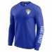 Los Angeles Rams Darius Rucker Collection by Fanatics Washed Waffle-Knit Long Sleeve T-Shirt - Royal