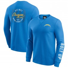 Los Angeles Chargers Darius Rucker Collection by Fanatics Powder Blue Washed Waffle-Knit Long Sleeve T-Shirt