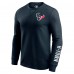 Футболка с длинным рукавом Houston Texans Darius Rucker Collection by Fanatics Navy Washed Waffle-Knit