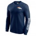 Футболка с длинным рукавом Denver Broncos Darius Rucker Collection by Fanatics Navy Washed Waffle-Knit