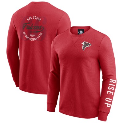 Футболка с длинным рукавом Atlanta Falcons Darius Rucker Collection by Fanatics Red Washed Waffle-Knit