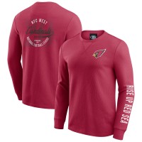 Arizona Cardinals Darius Rucker Collection by Fanatics Red Washed Waffle-Knit Long Sleeve T-Shirt