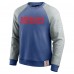 New England Patriots Darius Rucker Collection by Fanatics Royal/Heather Gray Throwback Color Block Raglan Pullover Sweatshirt