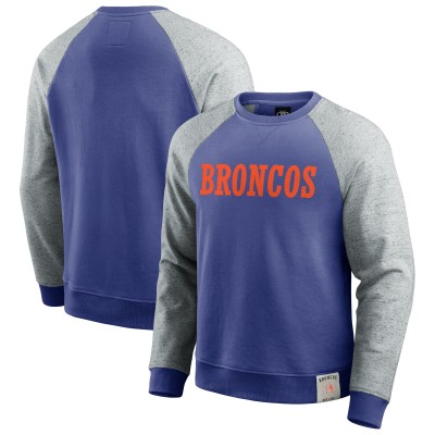 Кофта Denver Broncos Darius Rucker Collection by Fanatics Royal/Heather Gray Throwback Color Block Raglan