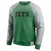 New York Jets Darius Rucker Collection by Fanatics Kelly Green/Heather Gray Throwback Color Block Raglan Pullover Sweatshirt