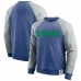 Seattle Seahawks Darius Rucker Collection by Fanatics Royal/Heather Gray Throwback Color Block Raglan Pullover Sweatshirt
