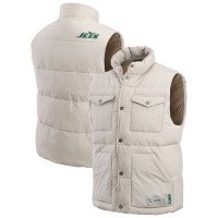 New York Jets Darius Rucker Collection by Fanatics Cream Puffer Full-Snap Vest