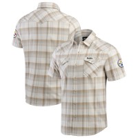 Pittsburgh Steelers Darius Rucker Collection by Fanatics Gray Plaid Full-Snap Shirt
