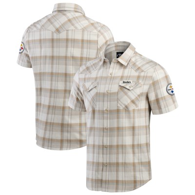 Pittsburgh Steelers Darius Rucker Collection by Fanatics Gray Plaid Full-Snap Shirt