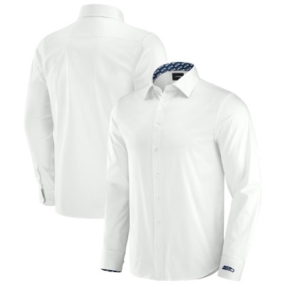 Seattle Seahawks J. Palmer White Man-In-Motion Long Sleeve Button-Up Dress Shirt