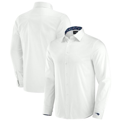 New England Patriots J. Palmer White Man-In-Motion Long Sleeve Button-Up Dress Shirt
