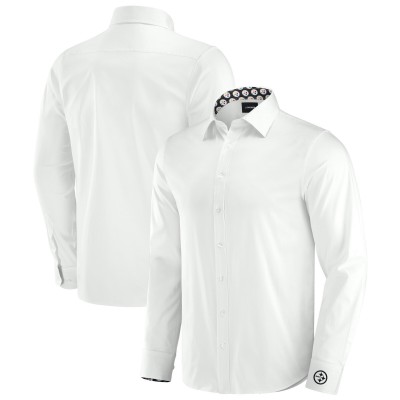 Pittsburgh Steelers J. Palmer White Man-In-Motion Long Sleeve Button-Up Dress Shirt
