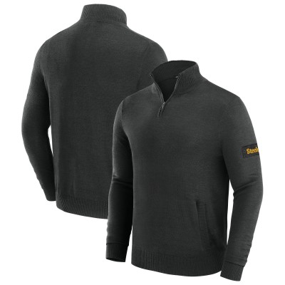 Pittsburgh Steelers J. Palmer Franchise Quarter-Zip Sweater - Black