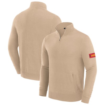 Kansas City Chiefs J. Palmer Franchise Quarter-Zip Sweater - Tan