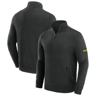 Green Bay Packers J. Palmer Black Franchise Quarter-Zip Sweater