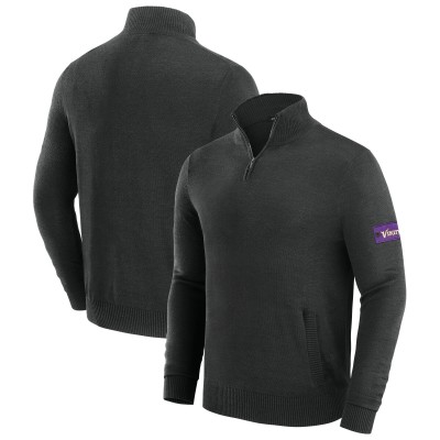 Minnesota Vikings J. Palmer Franchise Quarter-Zip Sweater - Black