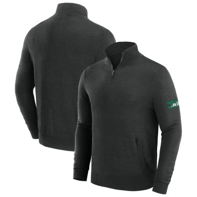 New York Jets J. Palmer Black Franchise Quarter-Zip Sweater