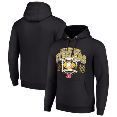 Pittsburgh Steelers Starter Black 80s Retro Pullover Hoodie