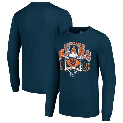 Футболка Chicago Bears Starter Navy Retro Long Sleeve Graphic