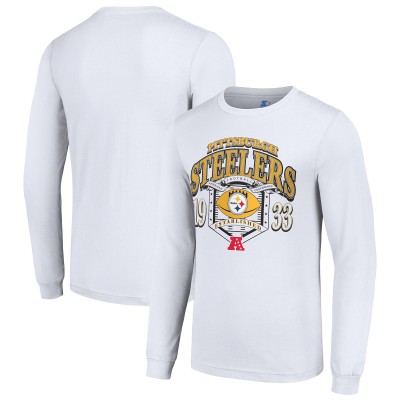 Pittsburgh Steelers Starter White Retro Long Sleeve Graphic T-Shirt