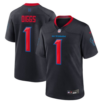 Игровая джерси Houston Texans Stefon Diggs Nike Navy Alternate Game