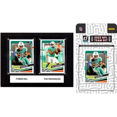 Miami Dolphins 6 x 8 Player Plaque & 2023 Team Trading Card Set